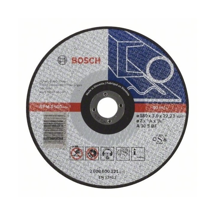 DISCO CORTE ACERO  7" (180MM) X 3 MM BOSCH 2608.600.321