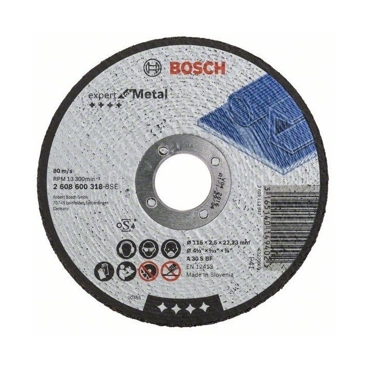 DISCO CORTE ACERO  4 1/2" X 2.5 MM BOSCH 2608.600.318