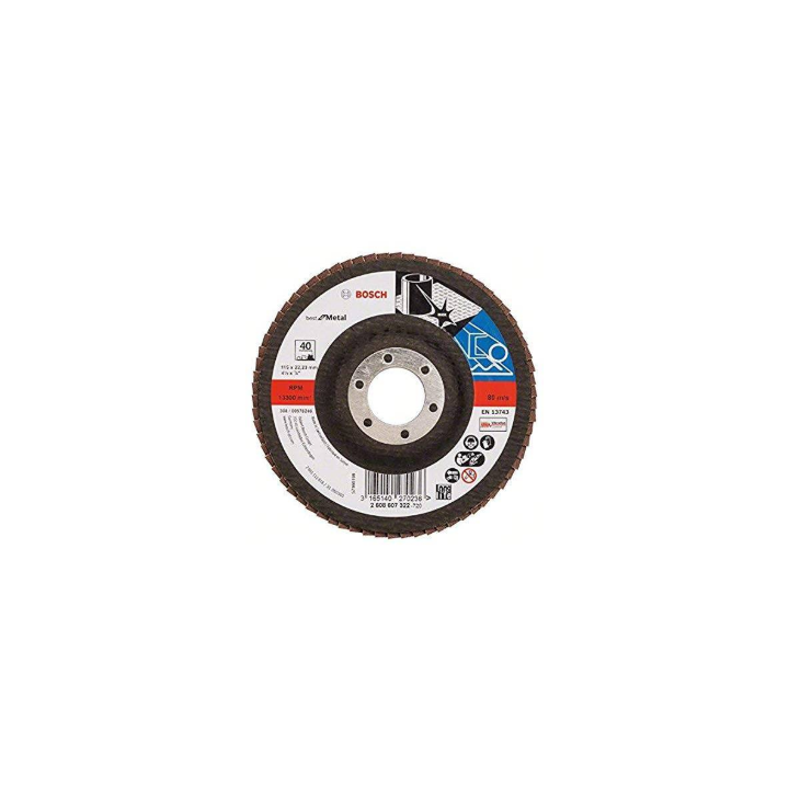 DISCO FLAP PLANA AC/INOX./HIERRO  4 1/2" GR. 40 BOSCH 2608.607.322