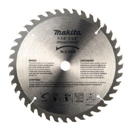 DISCO SIERRA P/MADERA 7 1/4" X 5/8" (185X15.88MM) D=40 MAKITA D-20688