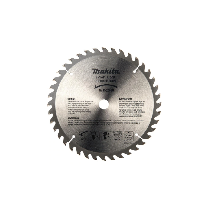 DISCO SIERRA P/MADERA 7 1/4" X 5/8" (185X15.88MM) D=40 MAKITA D-20688